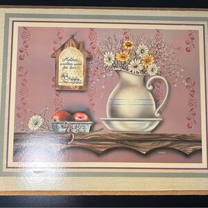 Vintage Farmhouse Floral Mother Another Word for Love Cottagecore 90s Wall Decor